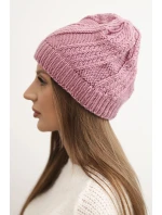 Dámská zimní čepice z vlny K441 tmavě růžová