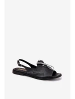 Kožené ploché sandály Zazoo 2898 černé