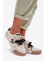 Dámské tenisky s dvojitým šněrováním Big Star TT274168 Béžové