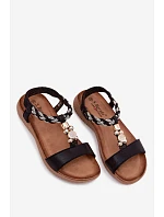 Dámské sandály Ploché Černé S.Barski KV61-6051