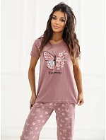 Pyžamo DU PI FP 300.94 tmavě růžové