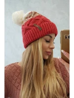 Fleecová čepice Alice K248 malpberry+ecru Fleecová čepice Alice K248 malpberry+ecru