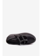 Dámské polobotky na platformě s pásky Černé Jesivelle