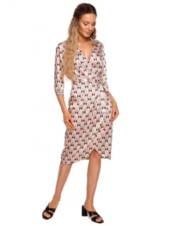 M668 Zavinovací šaty s potiskem - model 3