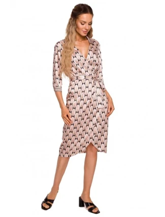 M668 Zavinovací šaty s potiskem - model 3