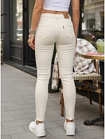 Dámské skinny džíny s vysokým pasem béžové FashionStreet UY2942
