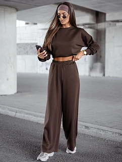 Dámská tepláková souprava v čokoládově hnědé barvě FashionStreet AY1208