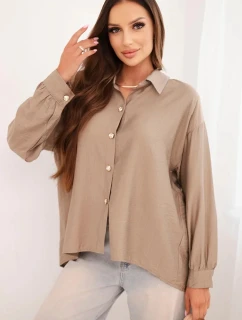 Dámská elegantní košile z viskózy s ozdobnými knoflíky fango