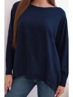 Dámský svetr s delším zadním dílem a embosovanou hvězdou granátový