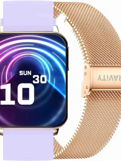 Chytré hodinky Gravity Rose Gold Purple 2 Stripes GT17-3