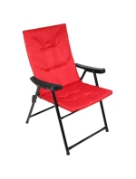 SKLÁDACÍ ZAHRADNÍ ŽIDLE 59X66X45/90CM S POLŠTÁŘEM ČERVENÁ