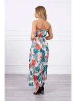 Šaty s motivem listů ecru