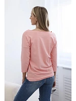 Dámská blůza s lodičkovým výstřihem meruňková Dámská blůza s lodičkovým výstřihem meruňková
