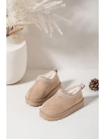 Dětské sněhule s výšivkou béžové Prina