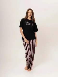 Dámské pyžamo 160/073 černé s potiskem - Karol