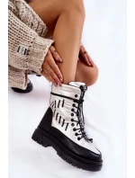 Dámské šněrovací sněhule Vinceza 23-34586 bílo-černé