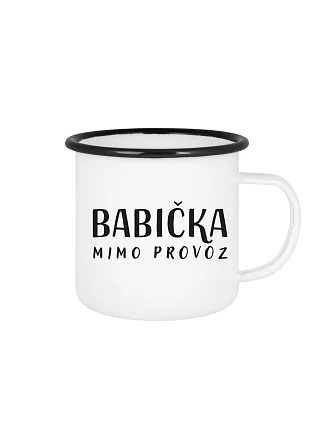 BABIČKA MIMO PROVOZ - bílý plecháček 350 ml BABIČKA MIMO PROVOZ - bílý plecháček 350 ml