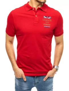 FashionStreet červené vyšívané polo tričko PX0432