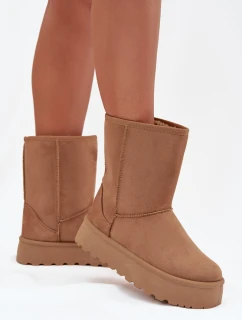 Dámské Zimní Boty S Teplým Kožíškem Hnědé Abrams