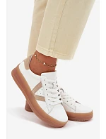 Dámské tenisky z pravé kůže na platformě Vinceza 79597 Bílé