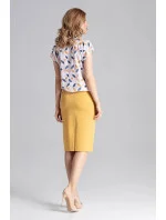 Dámská klasická sukně M658 hořčicová - Figl