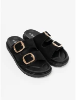 Komfortní dámské nazouváky černé platforma Komfortní dámské nazouváky černé platforma