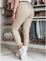 Dámské kalhoty slim fit s páskem TAIRONIK tmavě béžové FashionStreet UY2545