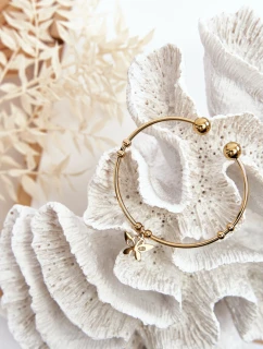 Dámský navlékací ocelový náramek Motýl zlate