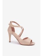 Módní Sandály Na Podpatku Zlaté Loressa