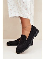 Dámské mokasíny a loafers z ekokoženého semiše černé Laisie Dámské mokasíny a loafers z ekokoženého semiše černé Laisie