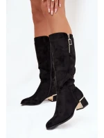 Dámské kozačky na podpatku 6912 Černá - Super mode