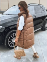 Dámská prošívaná vesta MARIEL camel FashionStreet TY3016 Dámská prošívaná vesta MARIEL camel FashionStreet TY3016