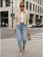 FashionStreet dámská semišová béžová bunda TY5574