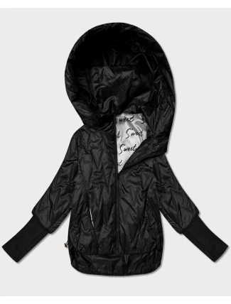 Cienka kurtka damska z dzianinowymi ściągaczami Goodlookin czarna (B8575-1)