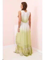 Dámské viskózové šaty s výšivkou oliva Dámské viskózové šaty s výšivkou oliva