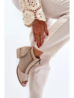 Dámské boty na plochém podpatku s odkrytými prsty Maciejka 06413-25 Zlaté