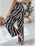 Dámské pruhované kalhoty se širokými nohavicemi ZEBRAVIBE béžovo-černé FashionStreet UY2653 Dámské pruhované kalhoty se širokými nohavicemi ZEBRAVIBE béžovo-černé FashionStreet UY2653