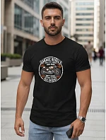Pánské bavlněné tričko s potiskem motorky černé FashionStreet NX5007R Pánské bavlněné tričko s potiskem motorky černé FashionStreet NX5007R