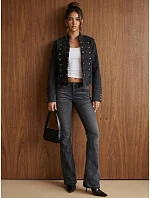 Dámská džínová bunda Napoleonka, černá, FashionStreet TY6044 Dámská džínová bunda Napoleonka, černá, FashionStreet TY6044