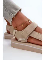 Dámské sandály na platformě Big Star Béžová Dámské sandály na platformě Big Star Béžová