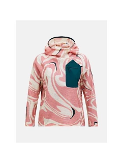 Dámská mikina PEAK PERFORMANCE W Freelight Aop Polartec Alpha Hood, růžová barva