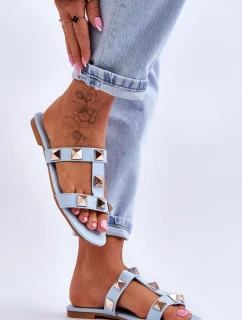 Dámské pantofle s velkými cvočky Modrý Mercure