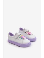 Dětské tenisky s suchým zipem bílo-fialové Pennyn