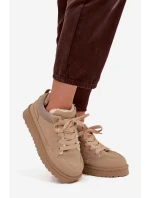 Dámské tenisky s teplou podšívkou Béžové Cyrissa Dámské tenisky s teplou podšívkou Béžové Cyrissa