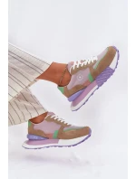 Dámské semišové tenisky na platformě Big Star – růžové