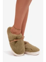 Dámské papuče s kožíškem a mašličkou – zelené Minella Dámské papuče s kožíškem a mašličkou – zelené Minella