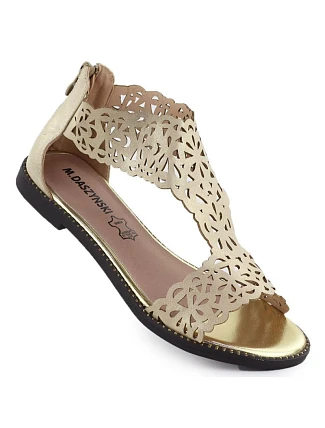 Dámské ažurové sandály platinově zlaté M.Daszynski MR24148-2