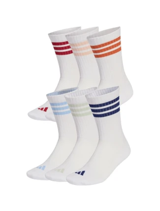 Adidas 3-Stripes Essentials Cushioned Crew 6 Pak ponožky bílé KE5493