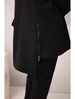 Dámská bavlněná souprava Plus Size s mikinou a kalhotami černá Dámská bavlněná souprava Plus Size s mikinou a kalhotami černá