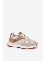 Dámské Sportovní Boty Na Platformě Zvířecí Vzor Béžové Davinara